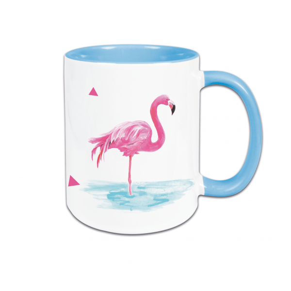 flamingo tasse farbig hellblau