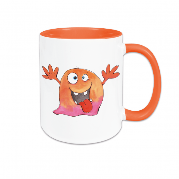 monster tasse orange farbig geschenk